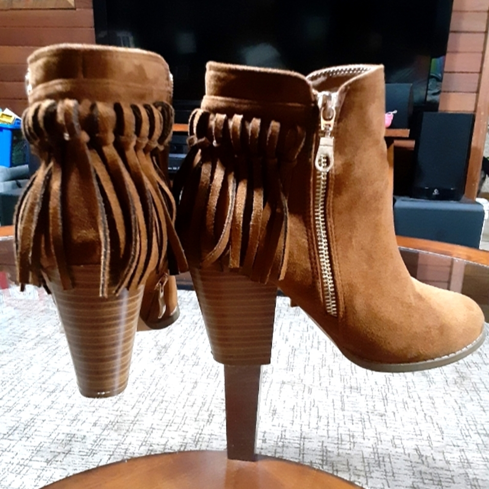 Womens Bucco booties 3 1/2 inch heels